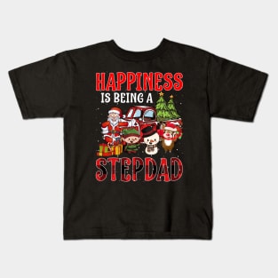 Happiness Is Being A Stepdad Christmas Kids T-Shirt